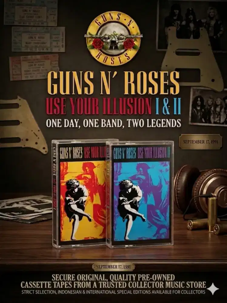Gun's n Roses Use Your Illusion I dan II Cassette Tape