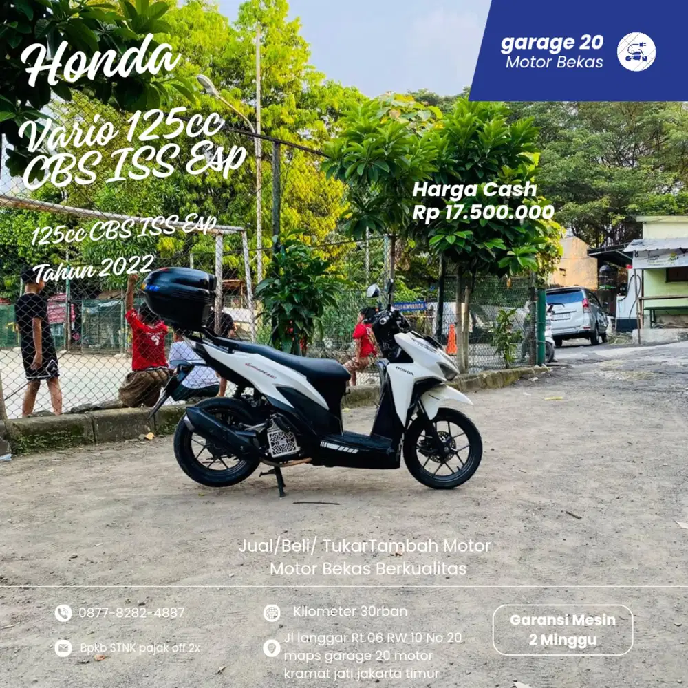 Honda Vario 125cc CBS ISS Esp Fi Tahun 2022 Pajak Off