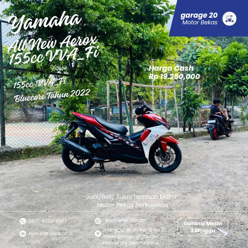 Yamaha Aerox New 155cc VVA_Fi Bluecore Tahun 2022 Pajak Off