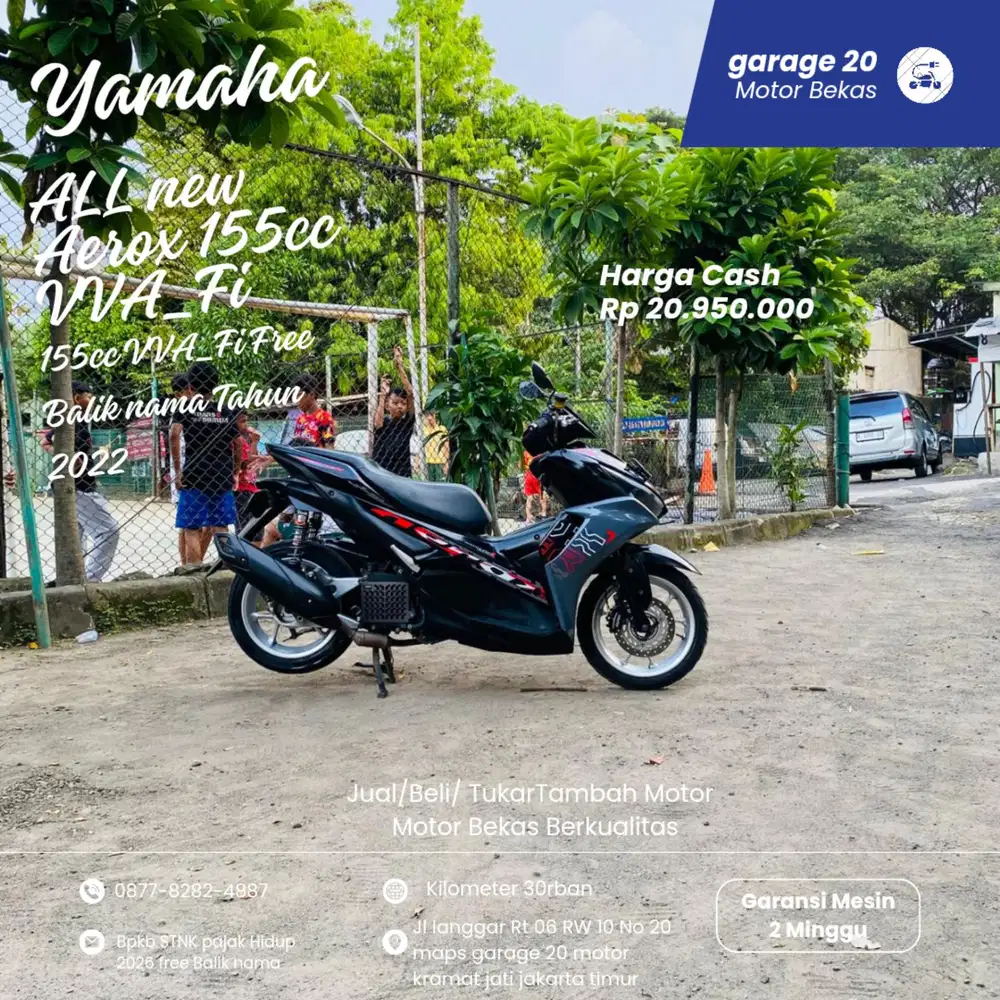 Yamaha Aerox 155cc New Free Balik nama Tahun 2022 Pajak Hidup