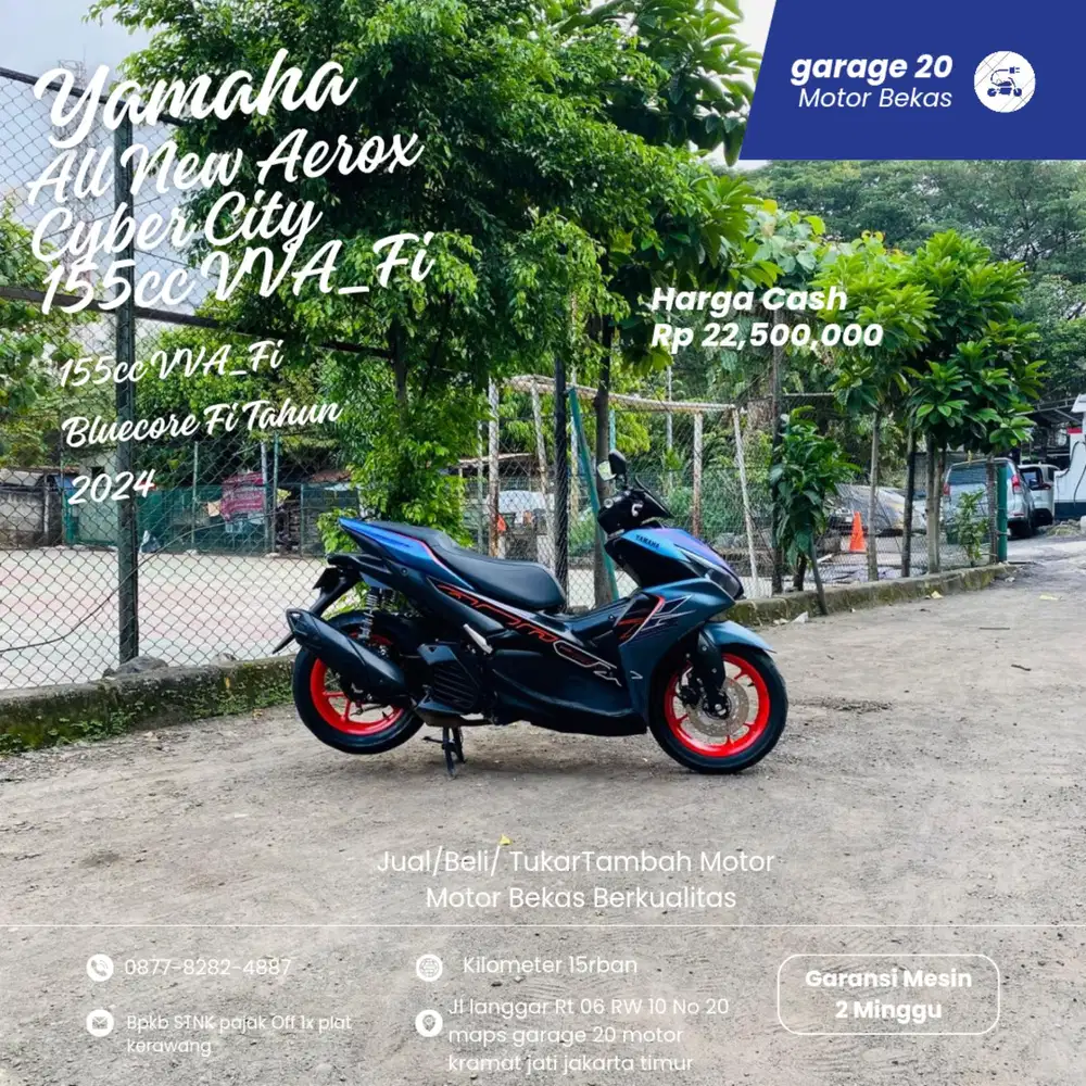 Yamaha Aerox New 155cc Cyber City VVA_Fi Tahun 2024 Pajak Off