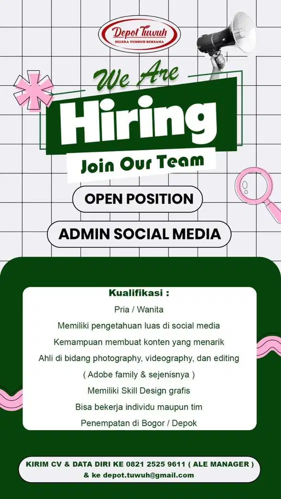 Lowongan Pekerjaan Admin Sosial Media Lokasi Bogor