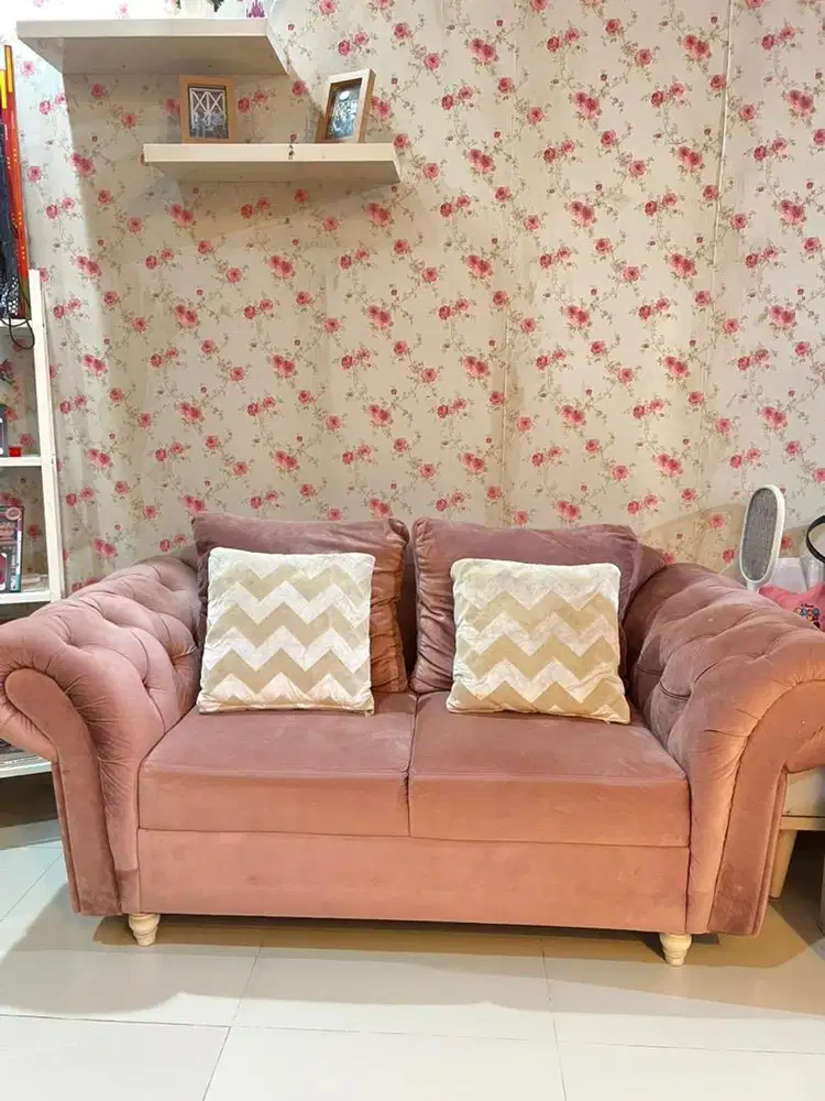 SOFA VELVET 2 SEAT DUSTY PINK !