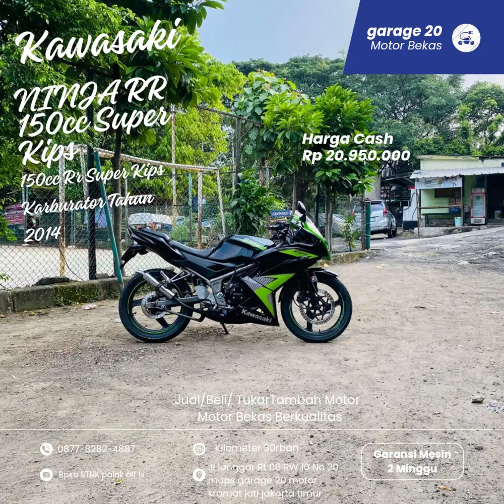 Kawasaki Ninja RR 150cc Super Kips Karburator tahun 2014 Pajak Off