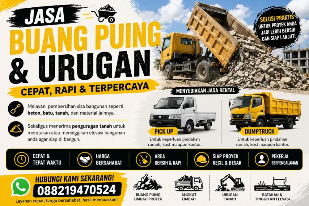 Jasa Buang puing/limbah proyek.