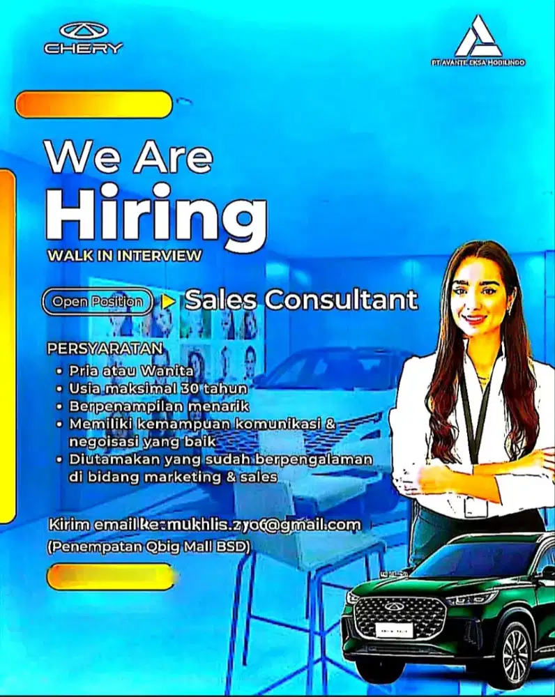 Lowongan Marketing Executive Otomotive