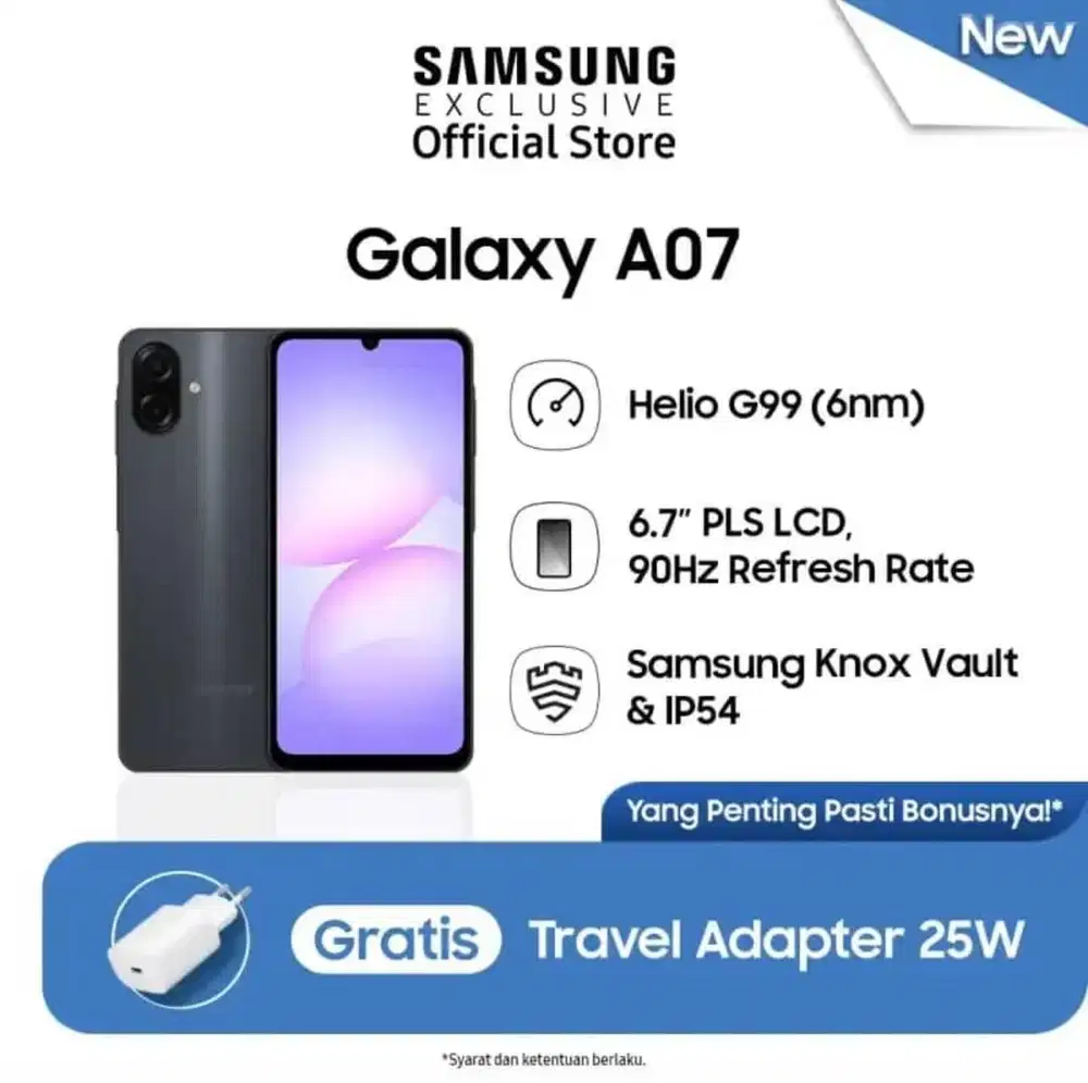 Samsung Galaxy A07 Free Adapter 25W