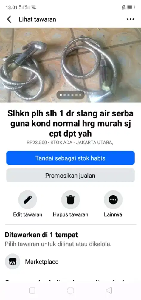 Slhkn plh slh 1 dr slang shower berkualitas kond bgs hrg murah sj cpt