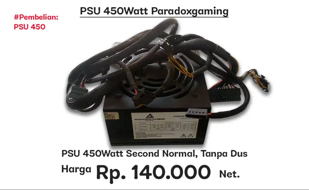 PSU 450 Watt Paradoxgaming