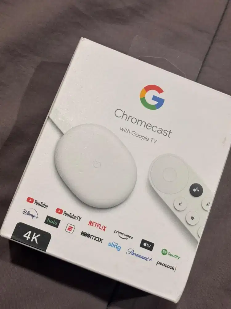 Google Chromecast with Google TV 4K — Fullset Lengkap, Mulus Terawat
