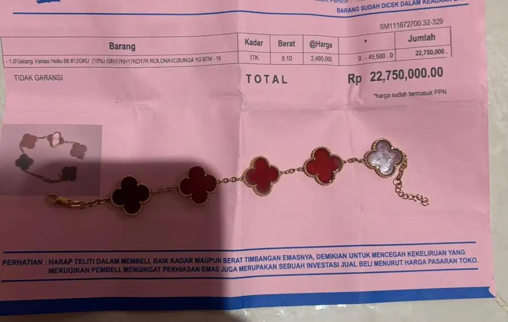 gelang emas semar investasi