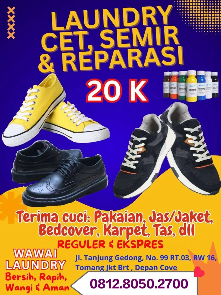 Laundry, admin percetakan dan warung makan