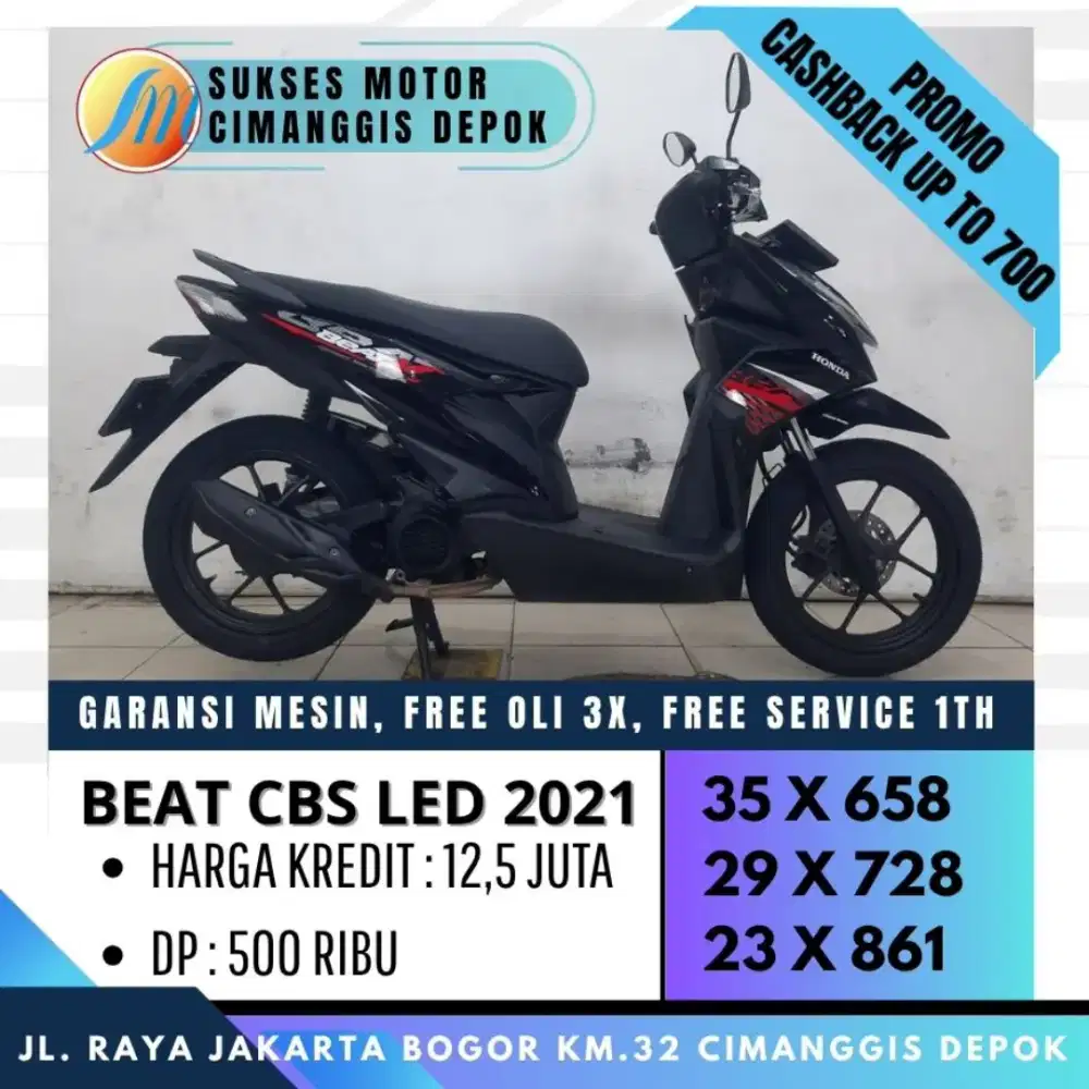 BEAT SPORTY CBS 2021 TERMURAH PROMO KREDIT DP 500 [SUKSES MOTOR]
