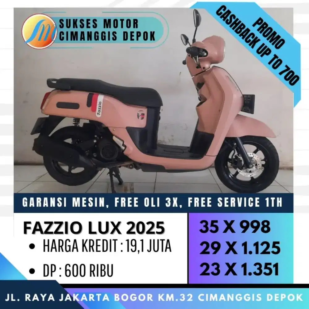 FAZZIO LUX 2025 MULUS UNIT BERGARANSI FREE OLI3X [SUKSES MOTOR]