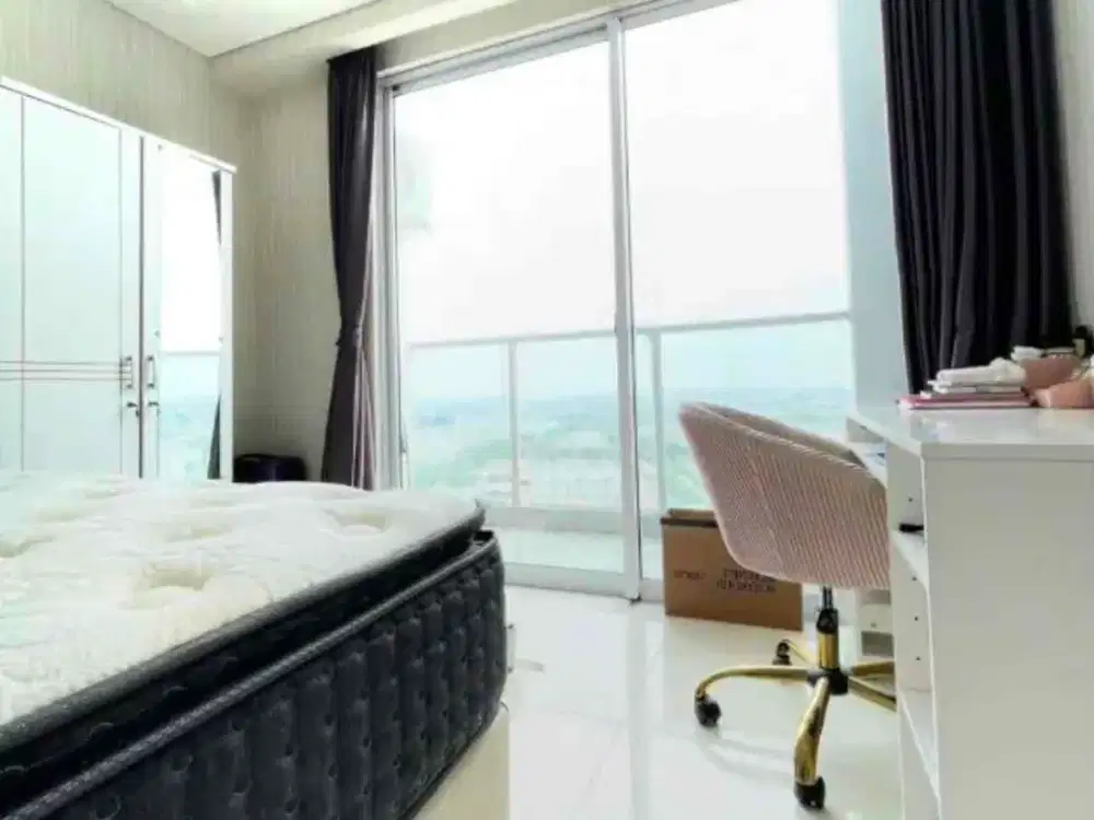 Dijual apartemen sedayu city lantai sedang full furnish tinggal view city @ kelapa gading jakarta utara