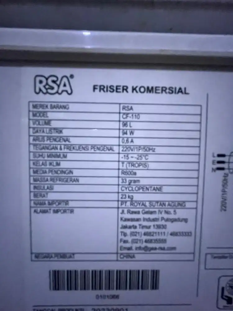 Freezer kulkas frozen food