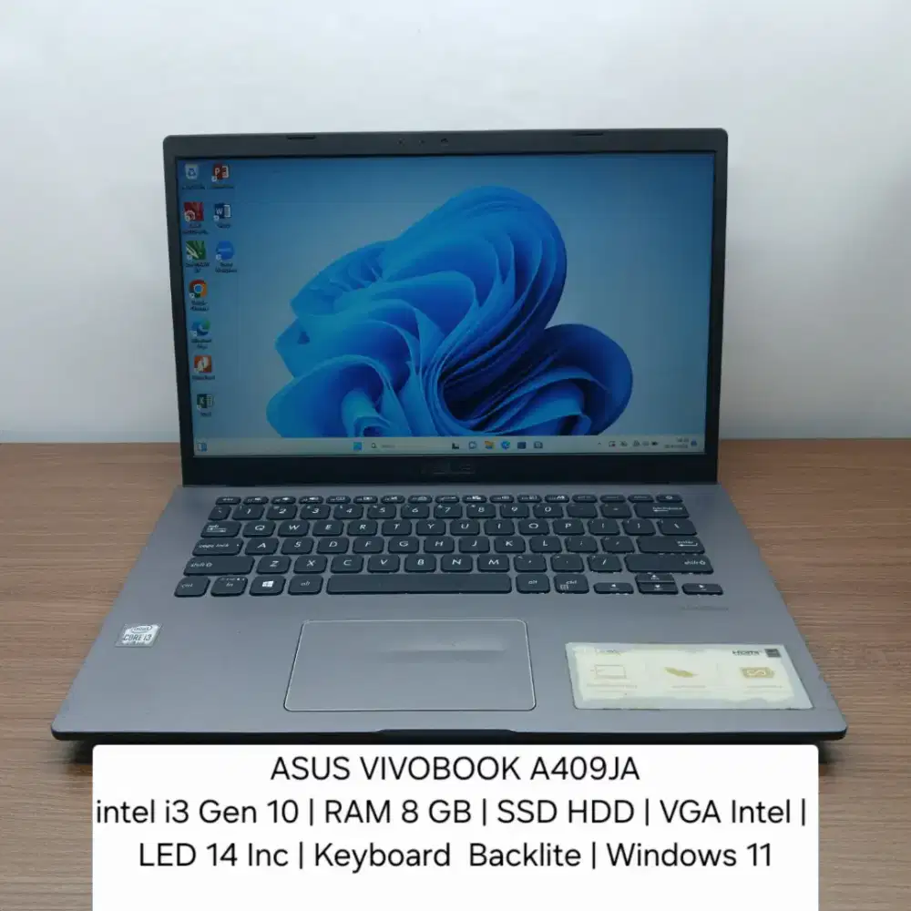 Asus vivobook a409j i3 Gen 10 RAM 8Gbsiap pake