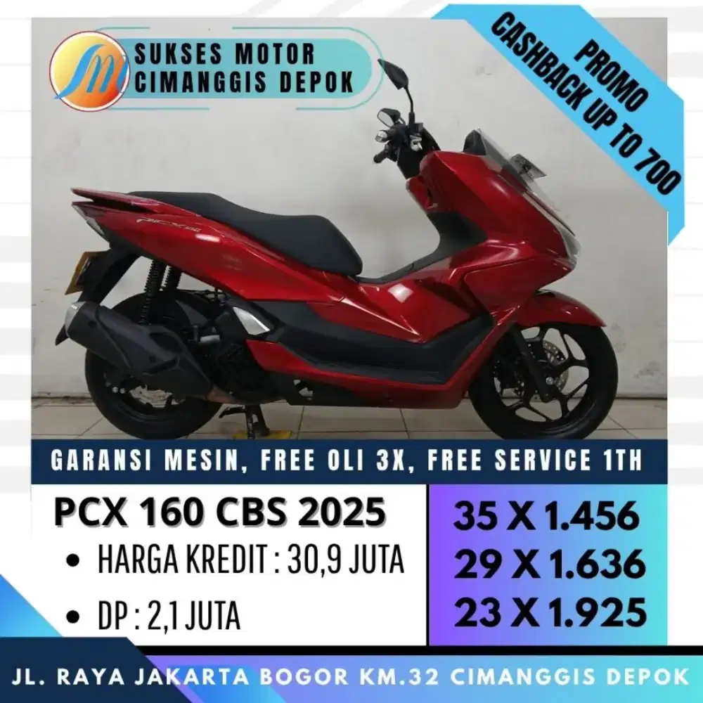 NEW PCX 160 CBS 2025 KM LOW UNIT MULUS BERGARANSI [SUKSES MOTOR]
