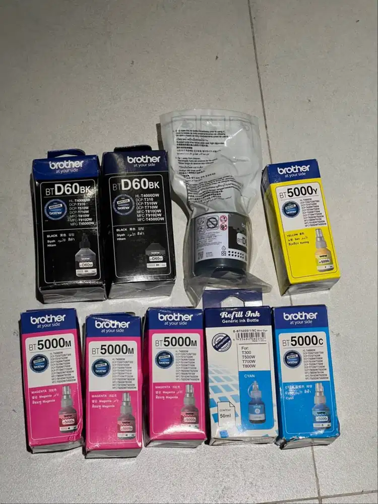 9pcs Tinta Printer Brother DCP T510 T710 T820 T800 dll 1 Set BARU