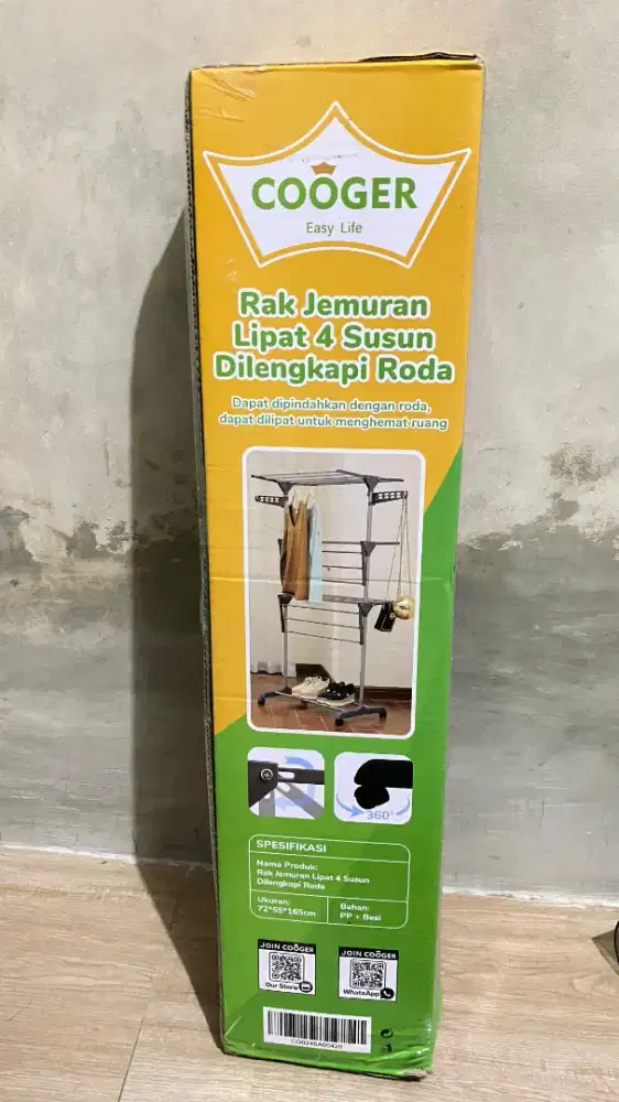 Jemuran Baju Stainless Steel Lipat 4 Tingkat