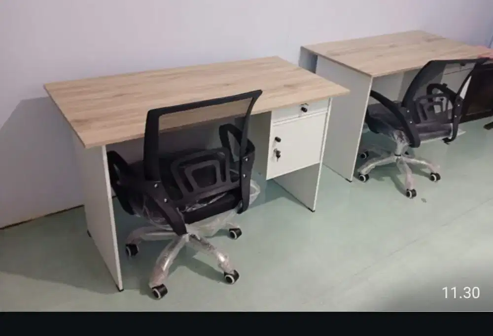 Meja Kerja + Kursi Kerja Baru Free Ongkir Pasang
