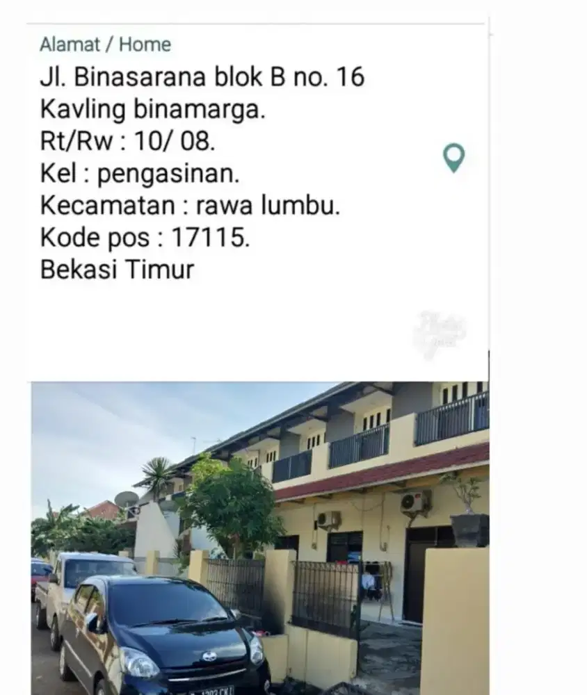 Dijual Kosan di Bekasi 20 kamar