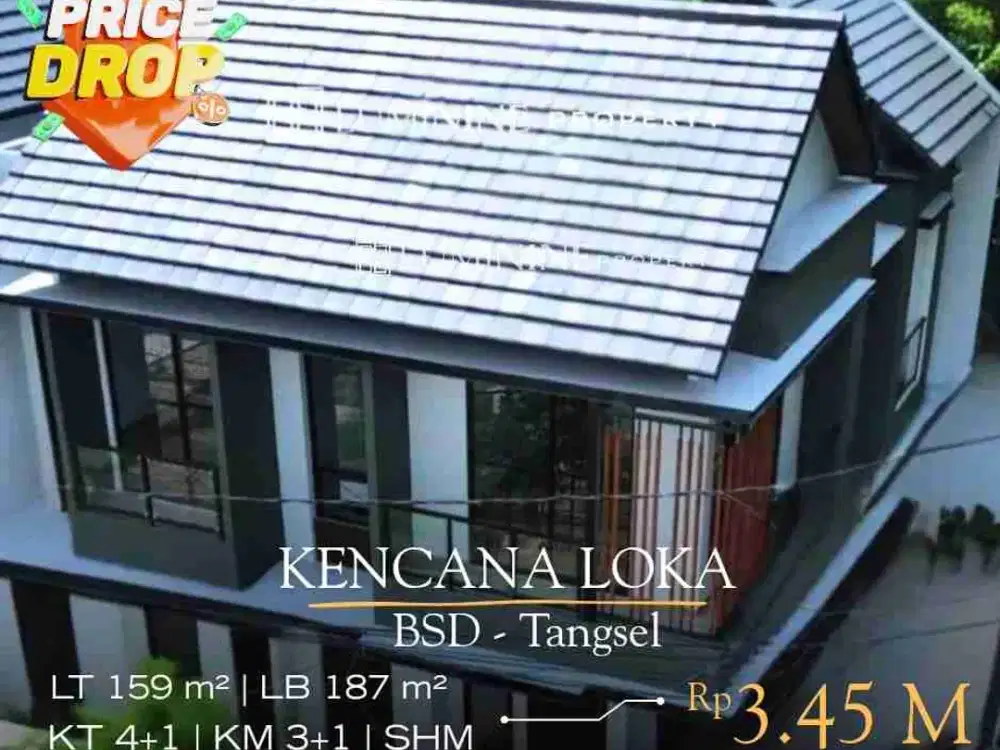 RUMAH HOEK MODERN MINIMALIS BRAND NEW! SAMPING TAMAN ONE GATE SYSTEM FREE KITCHEN SET BARU MEWAH DI GRIYA LOKA BSD