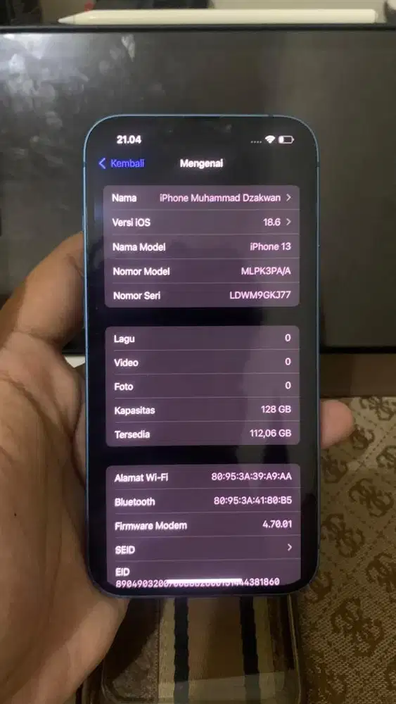 Iphone 13 128GB Blue Fullset