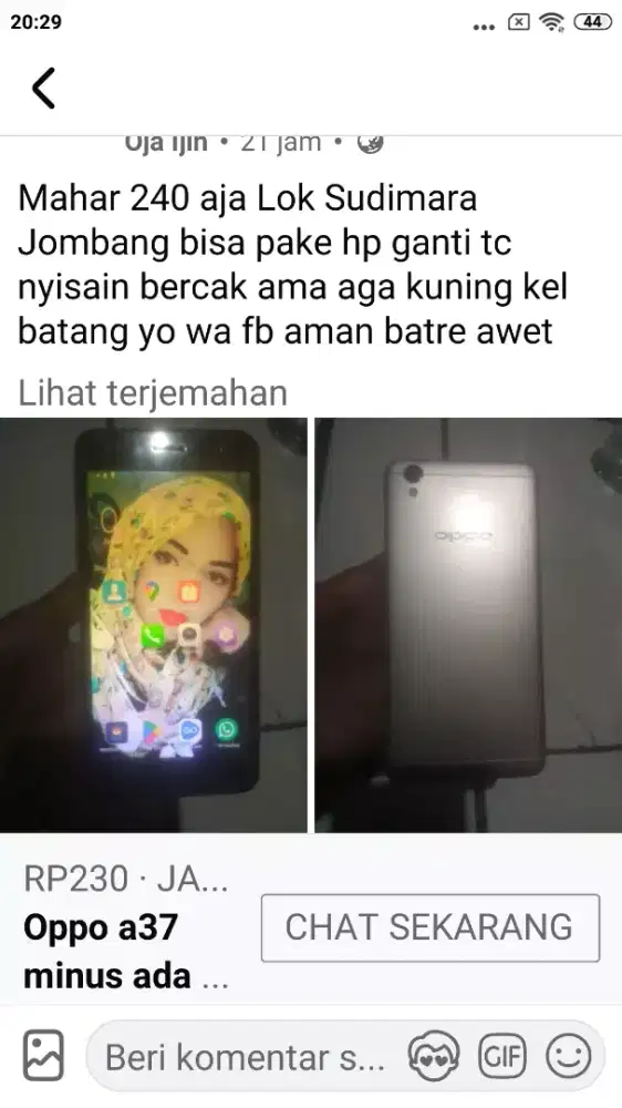 2 hp siap pake 250 200 ambil