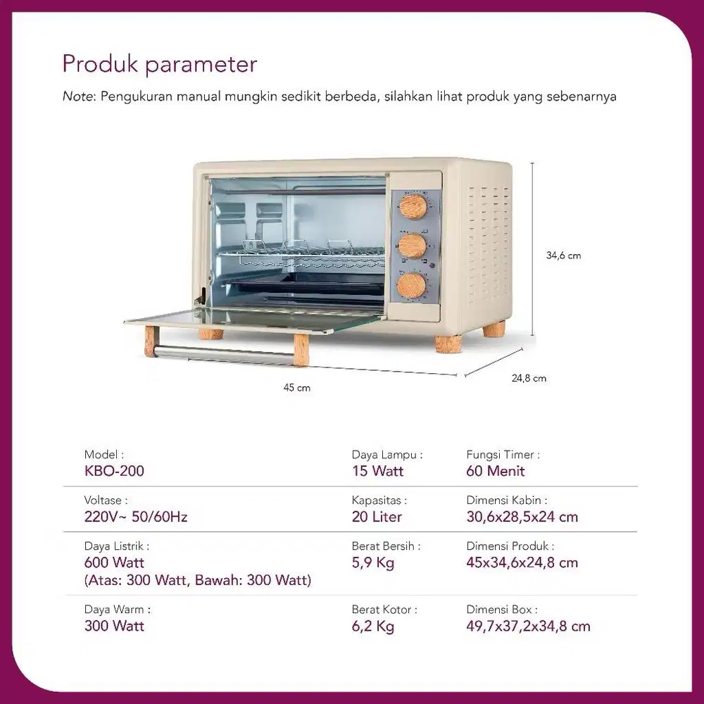 Jual Cepat Kirin Omni Oven 20 Liter KBO-200 / Oven Listrik Low