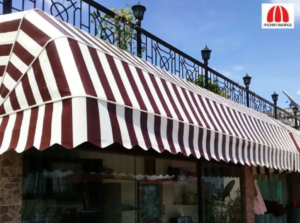 Kanopi kaen/motip garis/rangka hollow galvanis