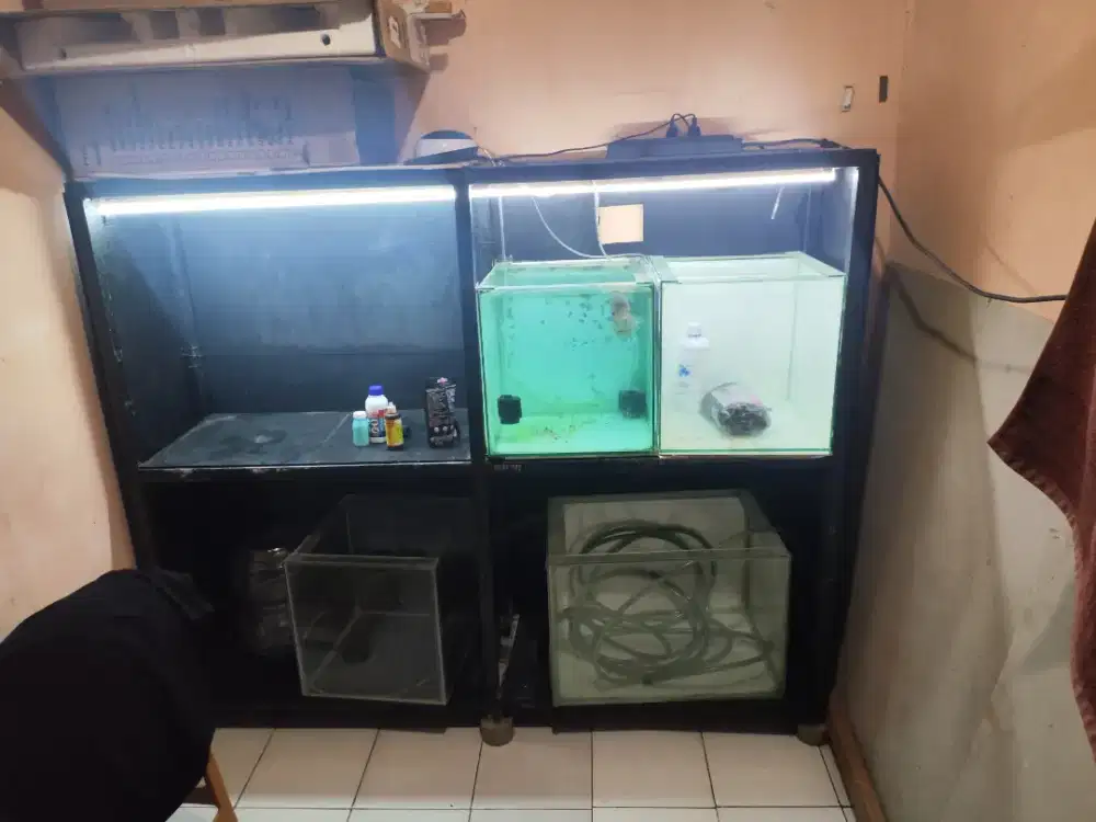 RAK AQUARIUM FULL SET DENGAN AQUARIUM