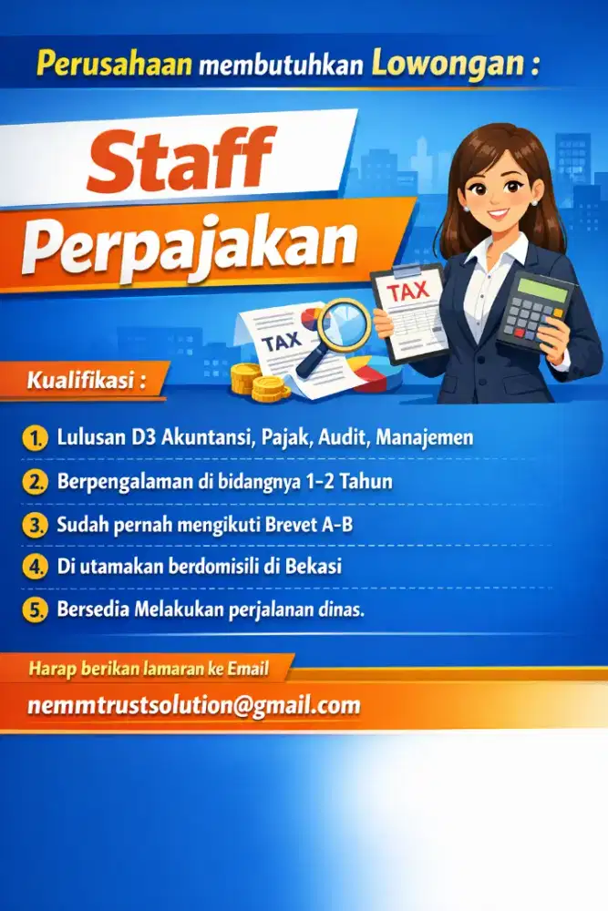 Lowongan Pekerjaan Staff Perpajakan