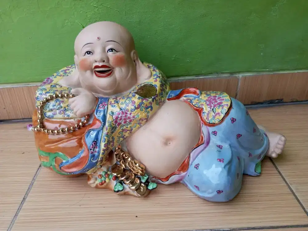 Patung Budha Cina Porselen Lawas Berat & Besar