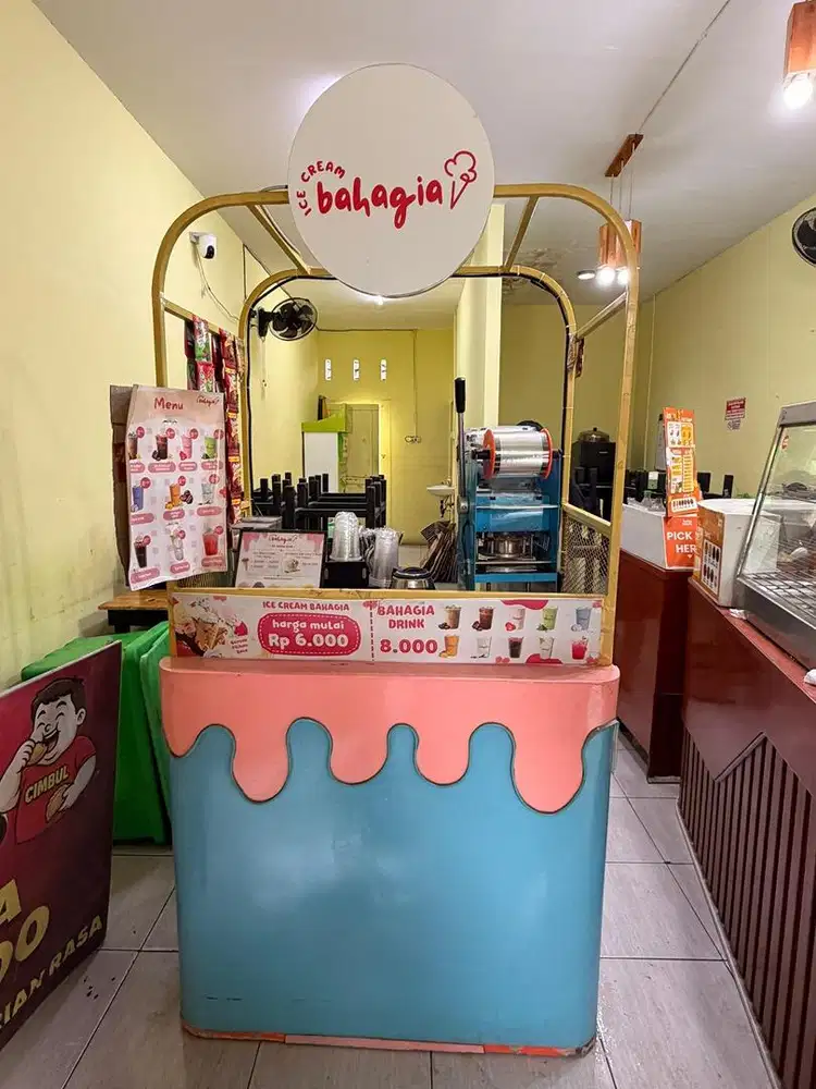 Steling Booth serbaguna untuk es krim atau aneka minuman