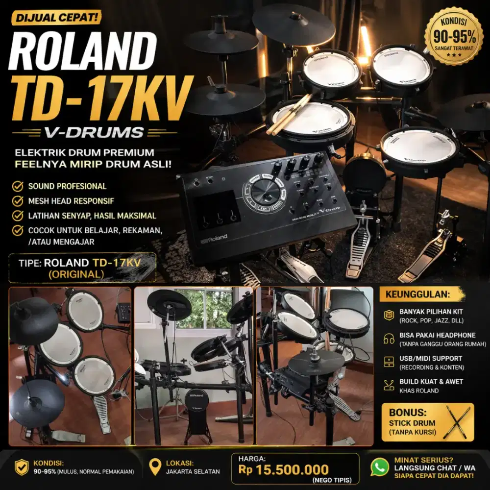 Drum Elektrik Roland Feel Seperti Drum Asli Like New Mulus Ori