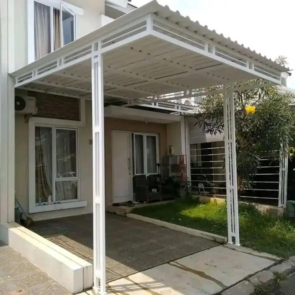Kanopi rangka hollow galvanis atap alderon