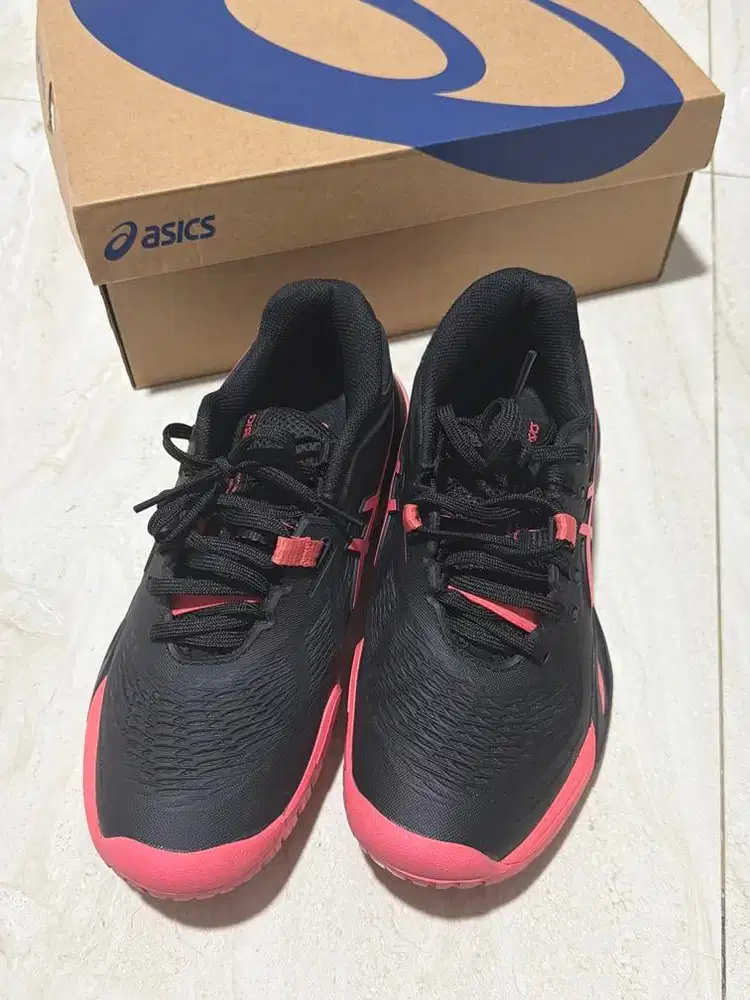 SEPATU TENNIS SEPATU PADEL ASICS GEL RESOLUTION BLACK SIENNA SIZE 39