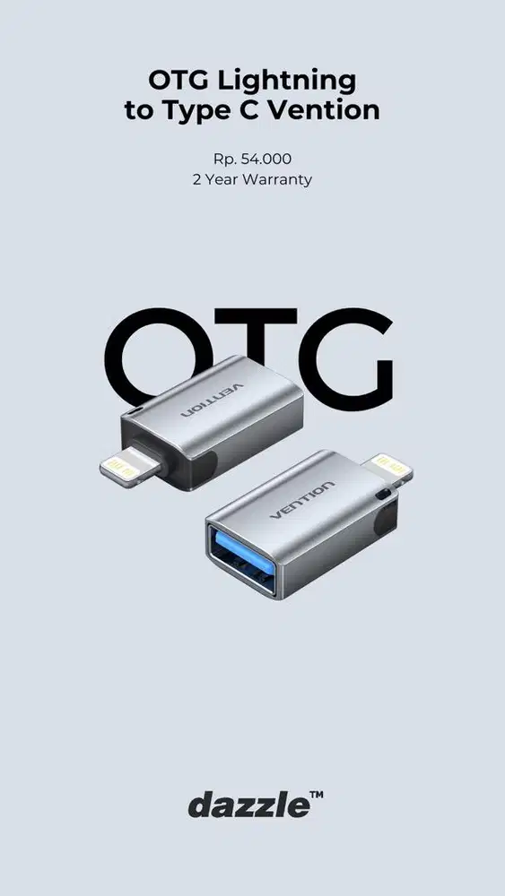 OTG IPHONE LIGHTNING TO USB A GARANSI 2 TAHUN