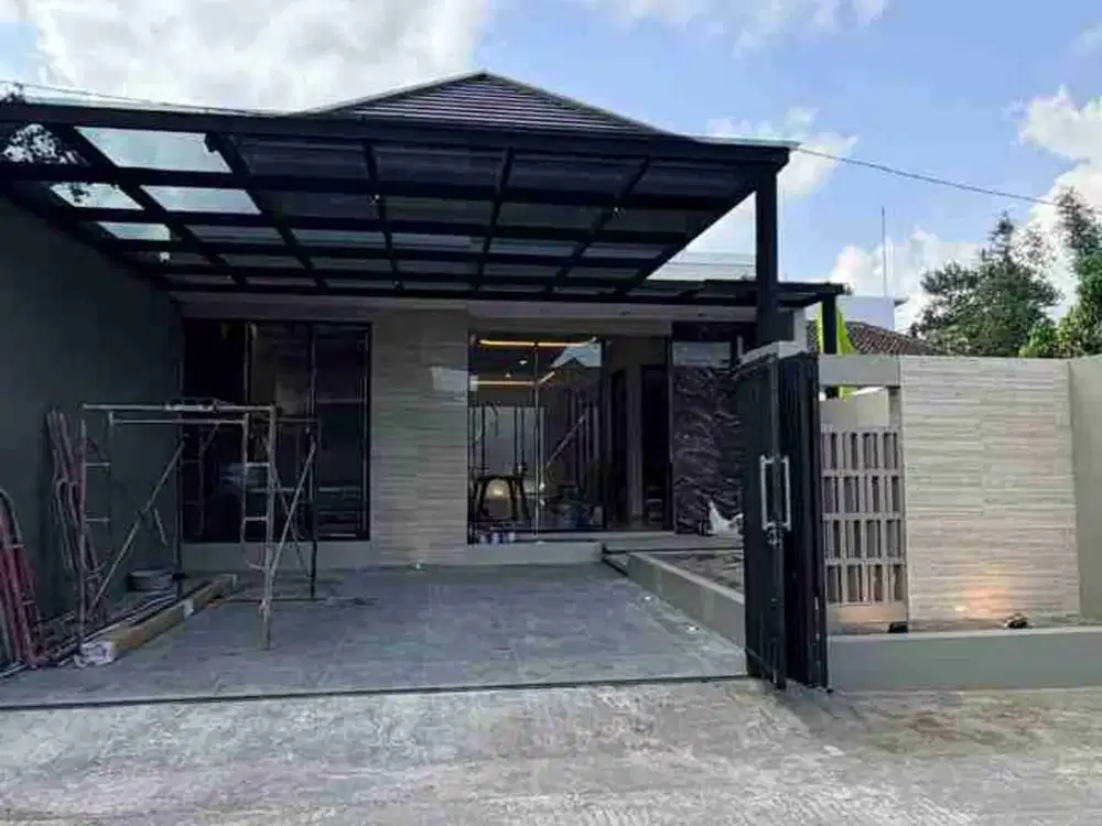 RUMAH BARU INDUSTRIAL MODERN FULL FURNISHED DENGAN TANAH LUAS DI  PURWOMARTANI KALASAN