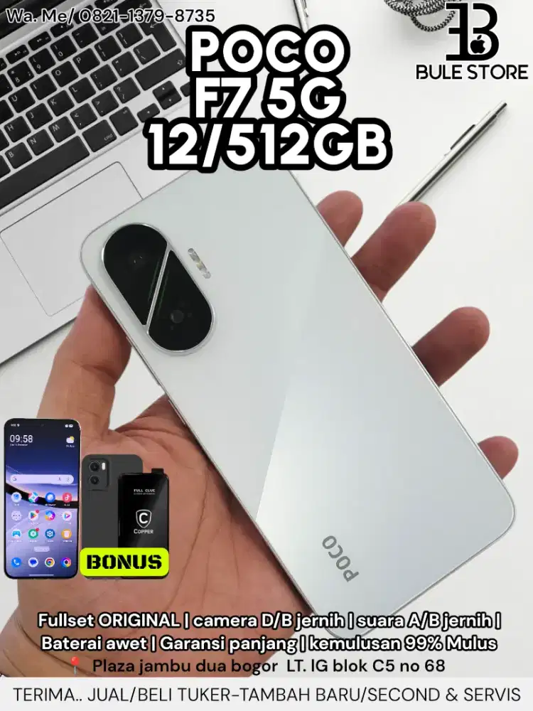 Poco F7 5G 12/512GB LIKE NEW GARANSI PANJANG