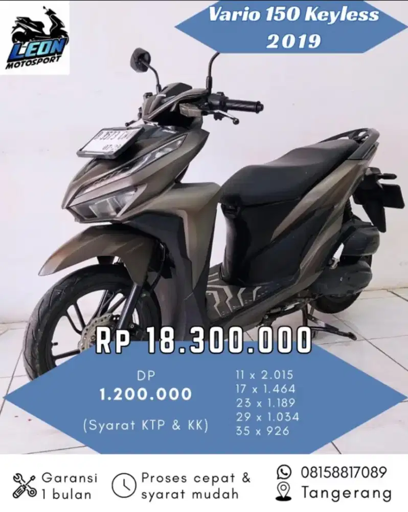 Vario 160 keyless 2019, jual beli motor seken