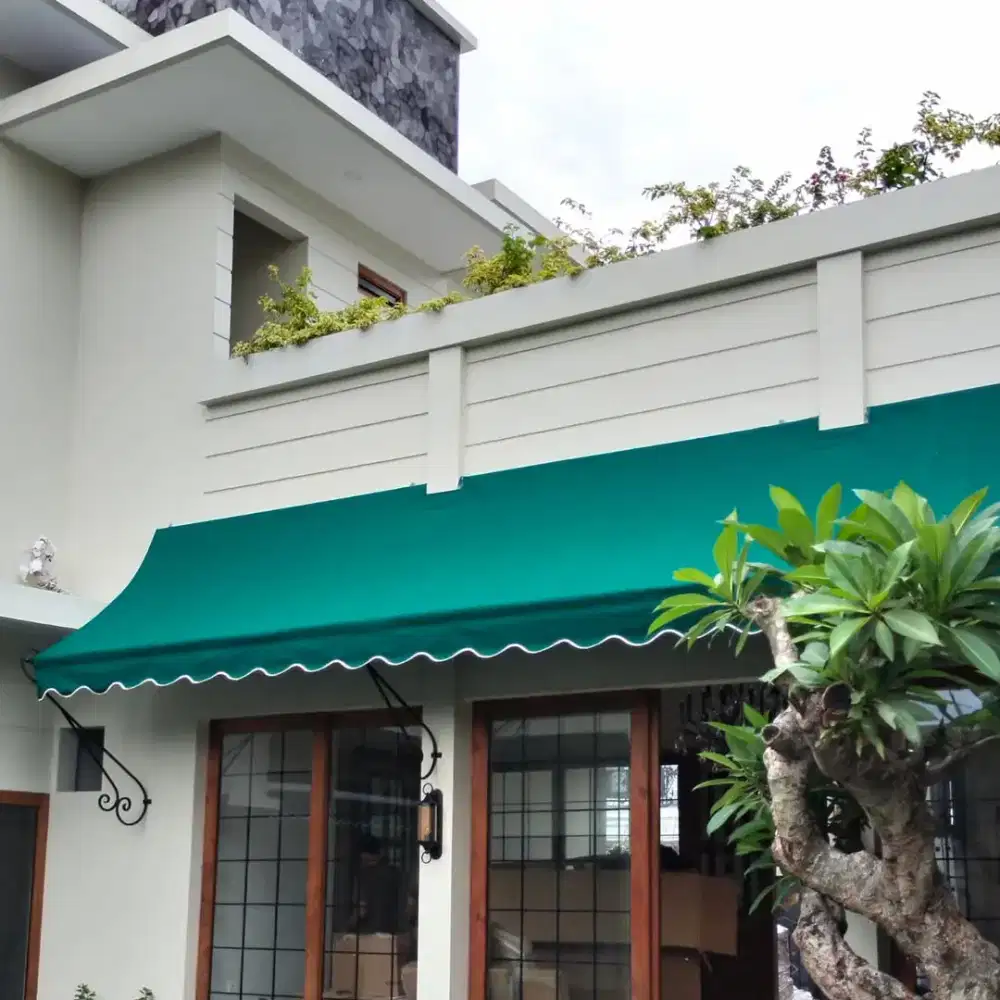 Kanopi kaen motip polos/rangka hollow galvanis