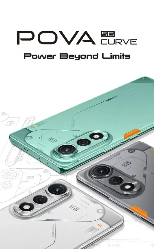 TECNO OFFICIWL STORE POVA CURVED 5G RAM 8+8/256.+