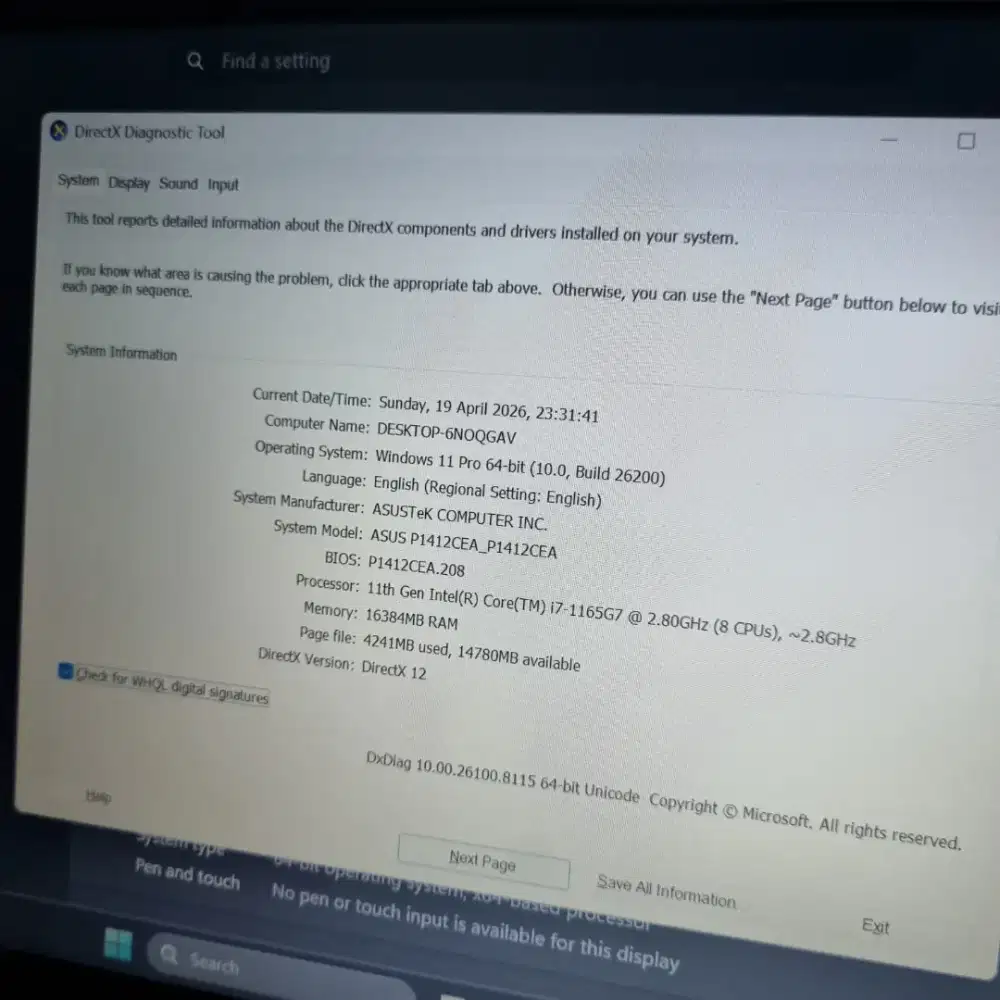 Laptop Asus Expertbook