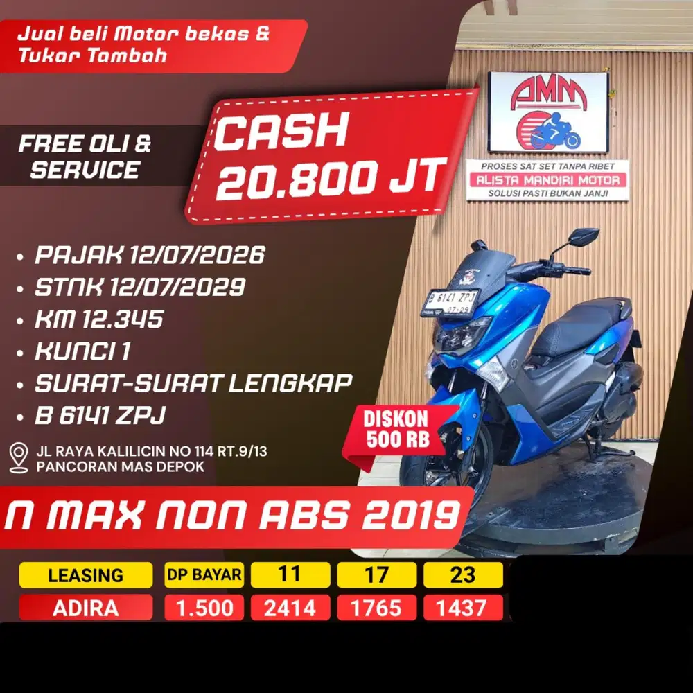 NMAX NON ABS 2019 PAJAK HIDUP CASH / KREDIT ALISTA