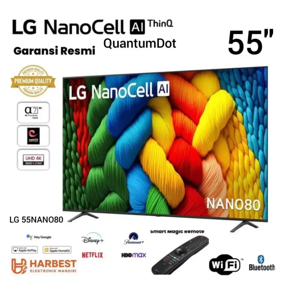 LG NanoCell TV 55 Quantum Dot NanoCell 55NANO80ASA with Magic Remote