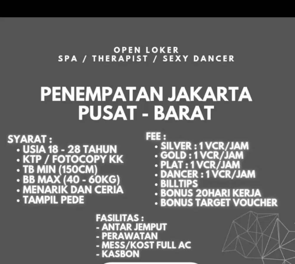 Loker Lc Club & Sexy Dancer jakarta
