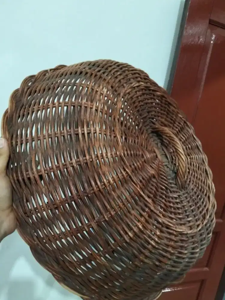 Tutup tudung saji rotan asli