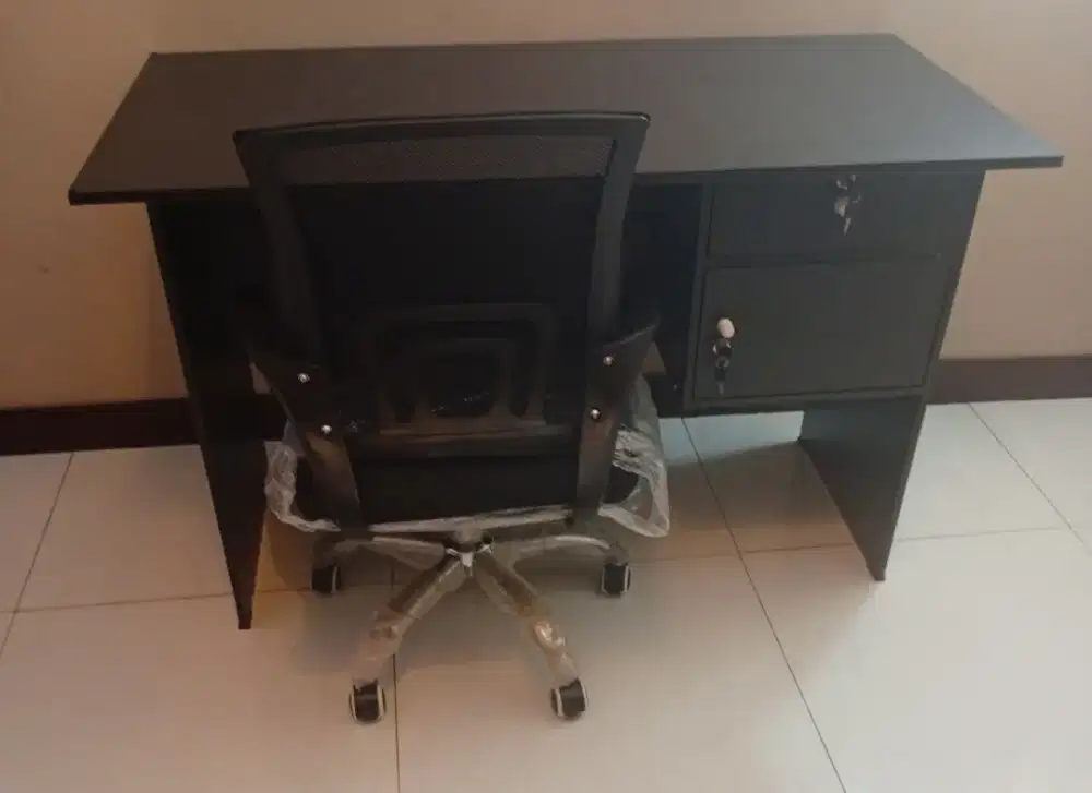 Meja Kerja, Meja Kantor, Meja Komputer + Kursi Kerja Free Ongkir